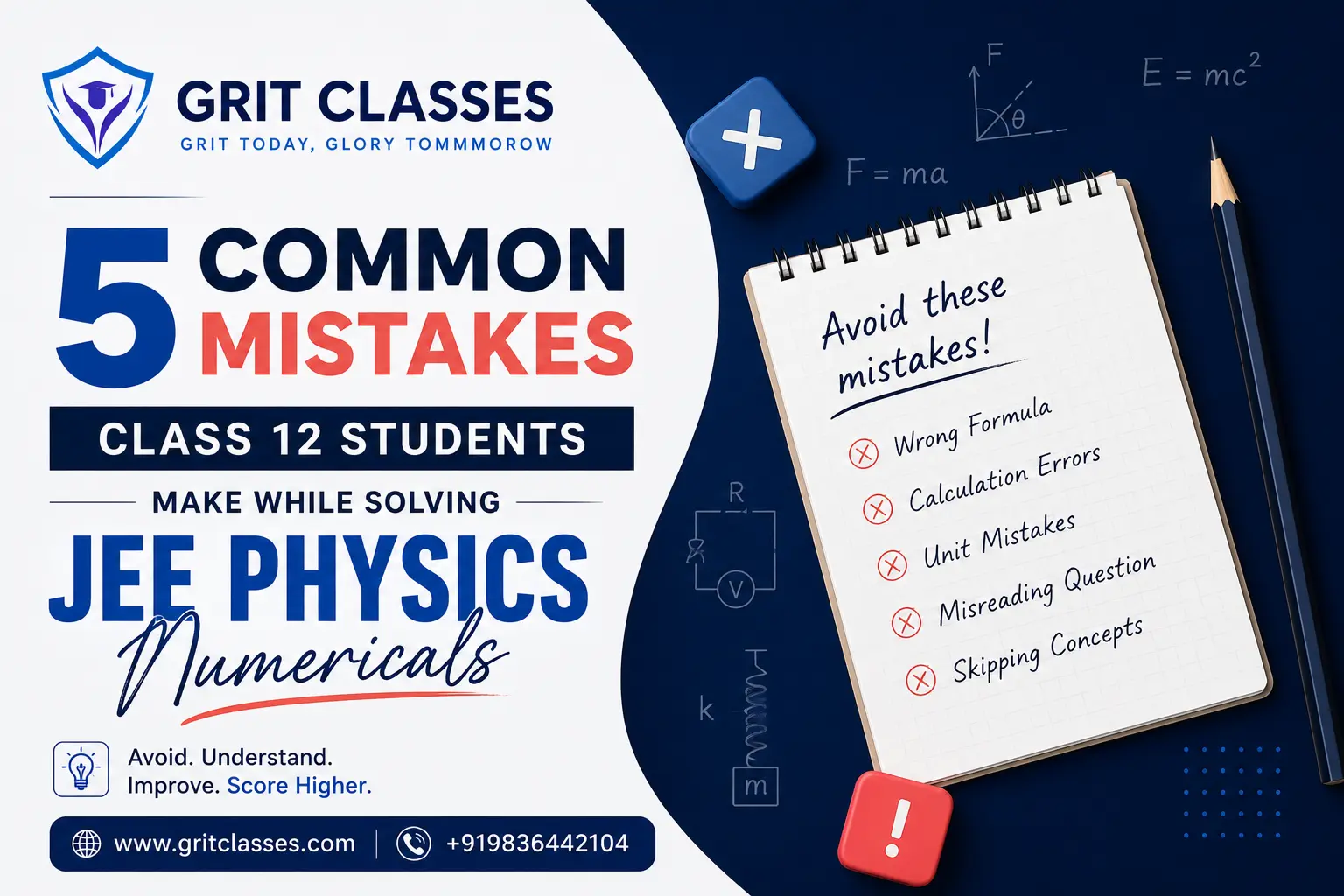 5 Common Mistakes Class 12 Students Make While Solving JEE Physics Numericals