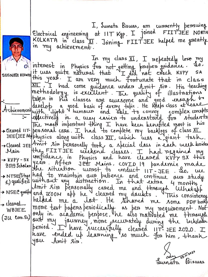 Susnata Biswas - Handwritten 2020