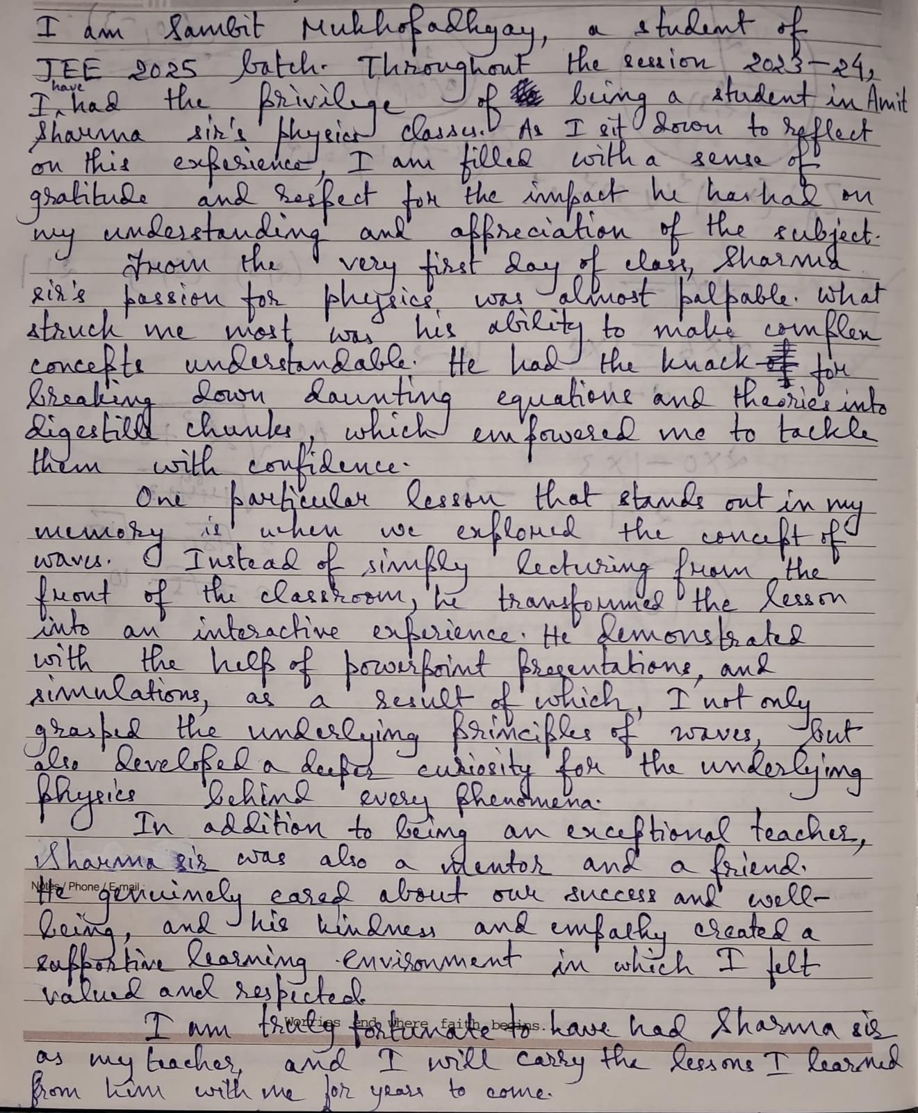 Sambit Mukhopadhyay - Handwritten 2025