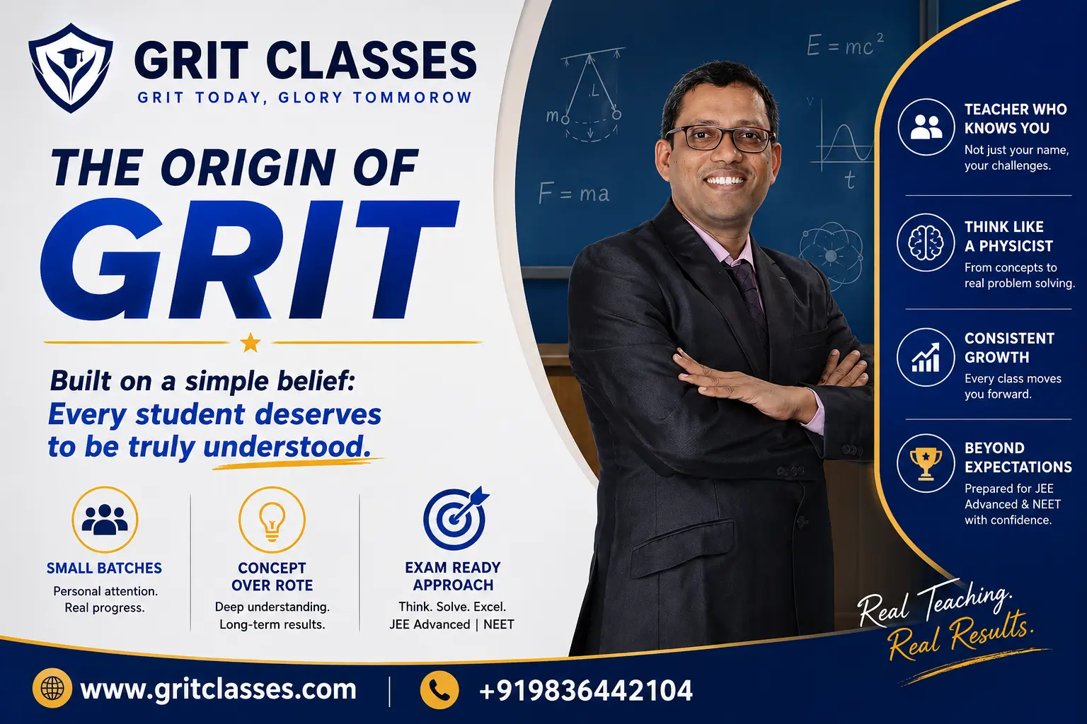 Small-batch Physics classroom at Grit Classes in Kolkata