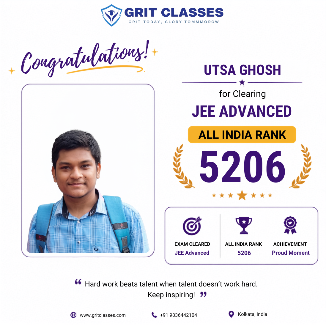 JEE Advanced Qualified (AIR 5206)
