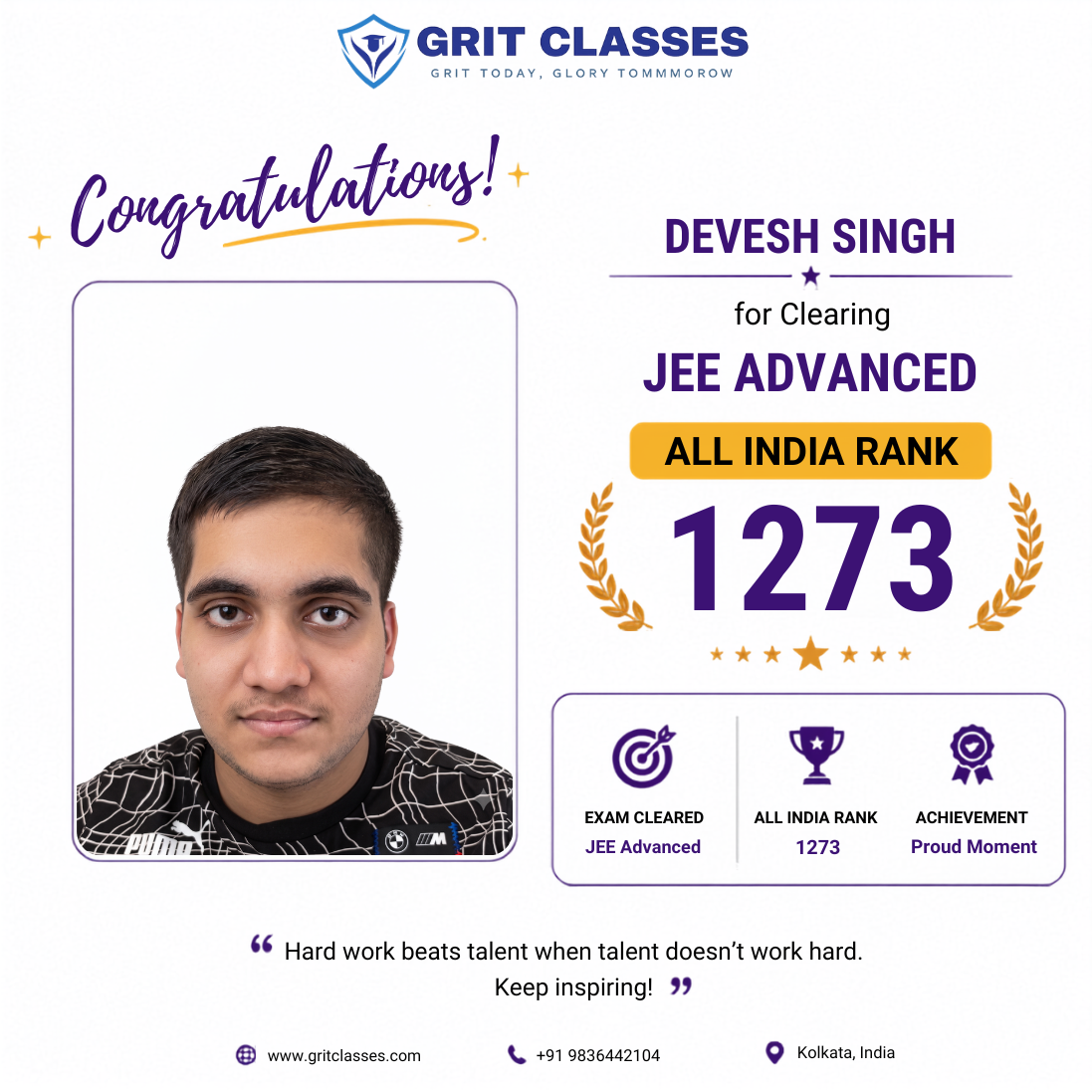 JEE Advanced Qualified (AIR 1273)